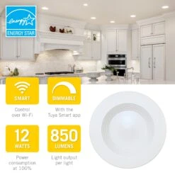 Smart Recessed RGB+WW LED Downlights -Led accessories Shop Retrofit Smart Recessed LED Downlight 4pk 246013 specs