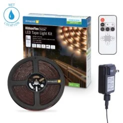 RibbonFlex Home 24V White Indoor Outdoor LED Strip Light Kit With Remote