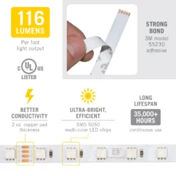 RibbonFlex Home 24V RGB LED Strip Light Tape 30/60 LED/m -Led accessories Shop RibbonFlex Home RGB 60 tape light specs