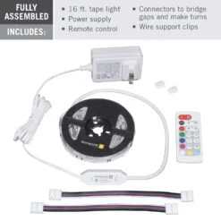Front Page -Led accessories Shop RibbonFlex Home Smart WiFi Tape Light Kit contents