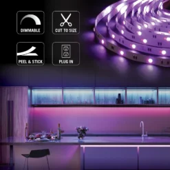RibbonFlex Home 24V RGB+W Multicolor Smart LED Strip Light Kit -Led accessories Shop RibbonFlex Home Smart WiFi Tape Light Kit icons