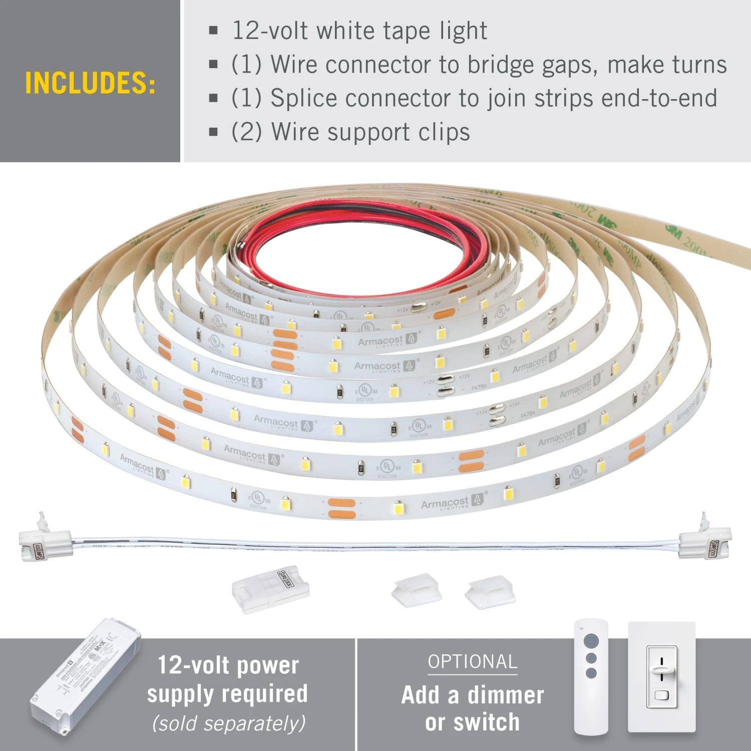 RibbonFlex Pro 12V White LED Strip Light Tape 30/60/120 LEDs/m 3 RibbonFlex Pro 12V White LED Strip Light Tape 30/60/120 LEDs/m - Image 3