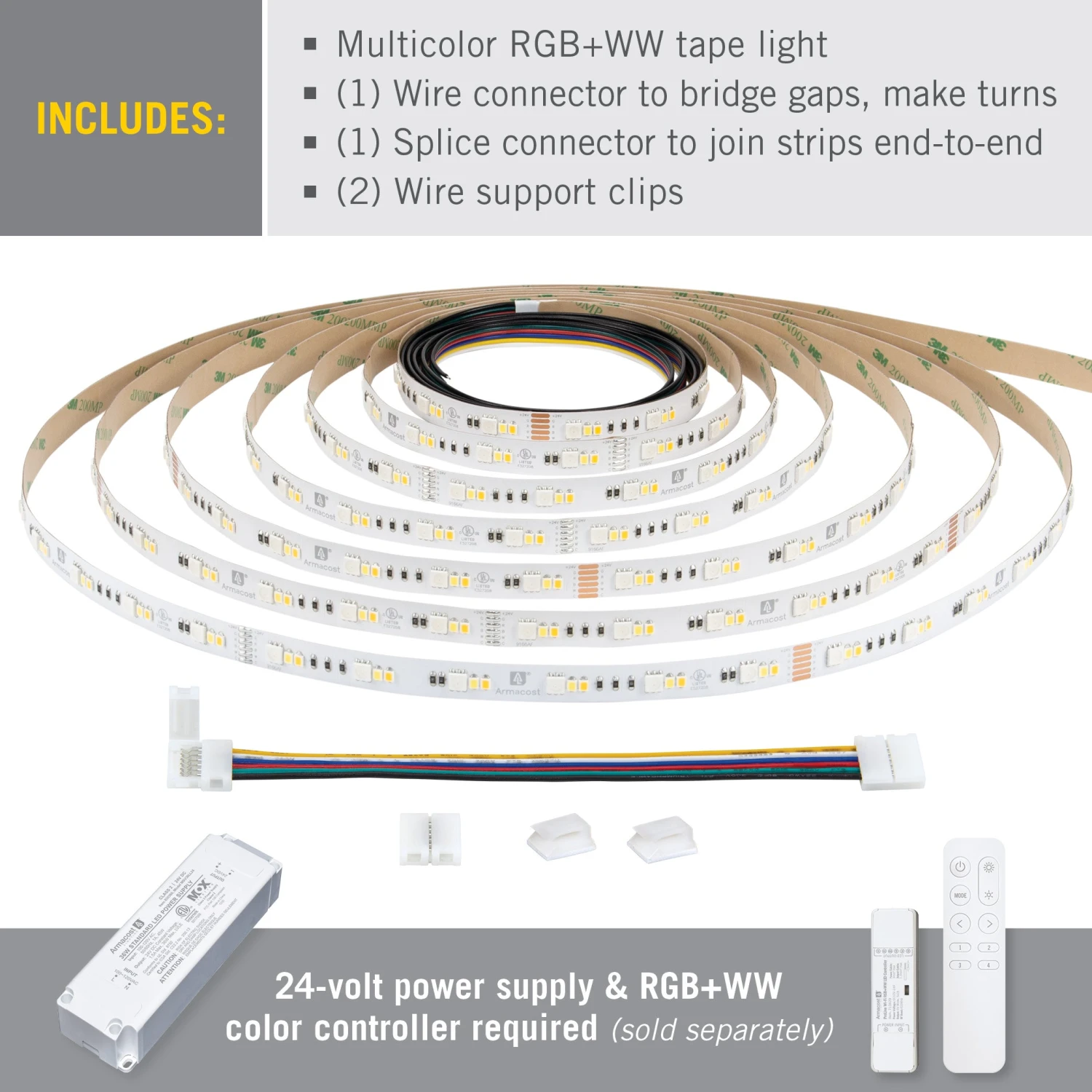 RibbonFlex Pro 24V RGB+WW LED Strip Light Tape 36+36+36 LED/m 3 RibbonFlex Pro 24V RGB+WW LED Strip Light Tape 36+36+36 LED/m - Image 3