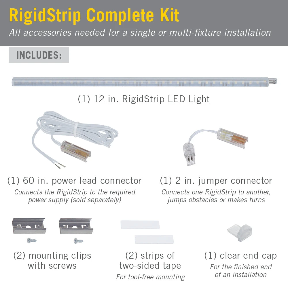 RigidStrip 12" Linkable LED Strip Light Diffuser 2 RigidStrip 12" Linkable LED Strip Light Diffuser - Image 2