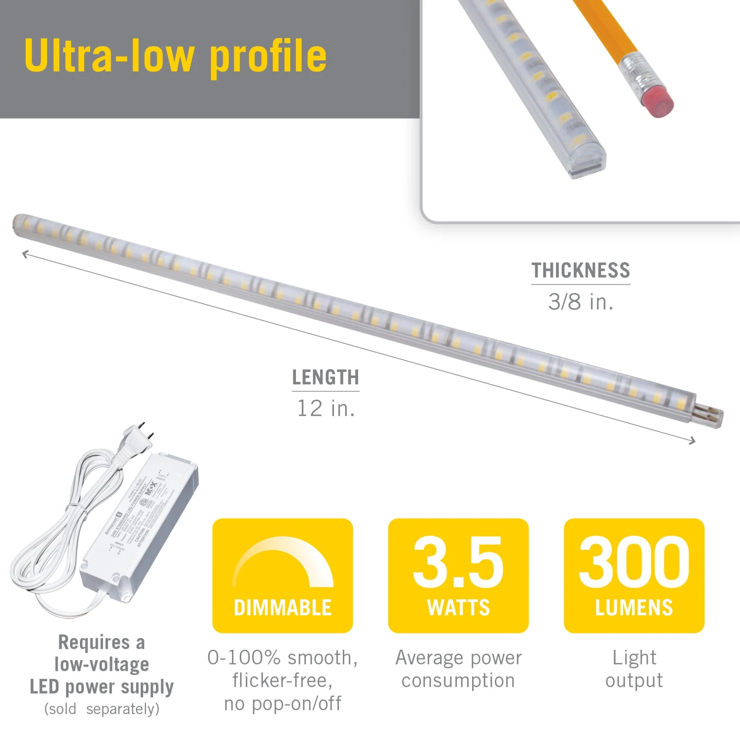 RigidStrip 12" Linkable LED Strip Light Diffuser 3 RigidStrip 12" Linkable LED Strip Light Diffuser - Image 3