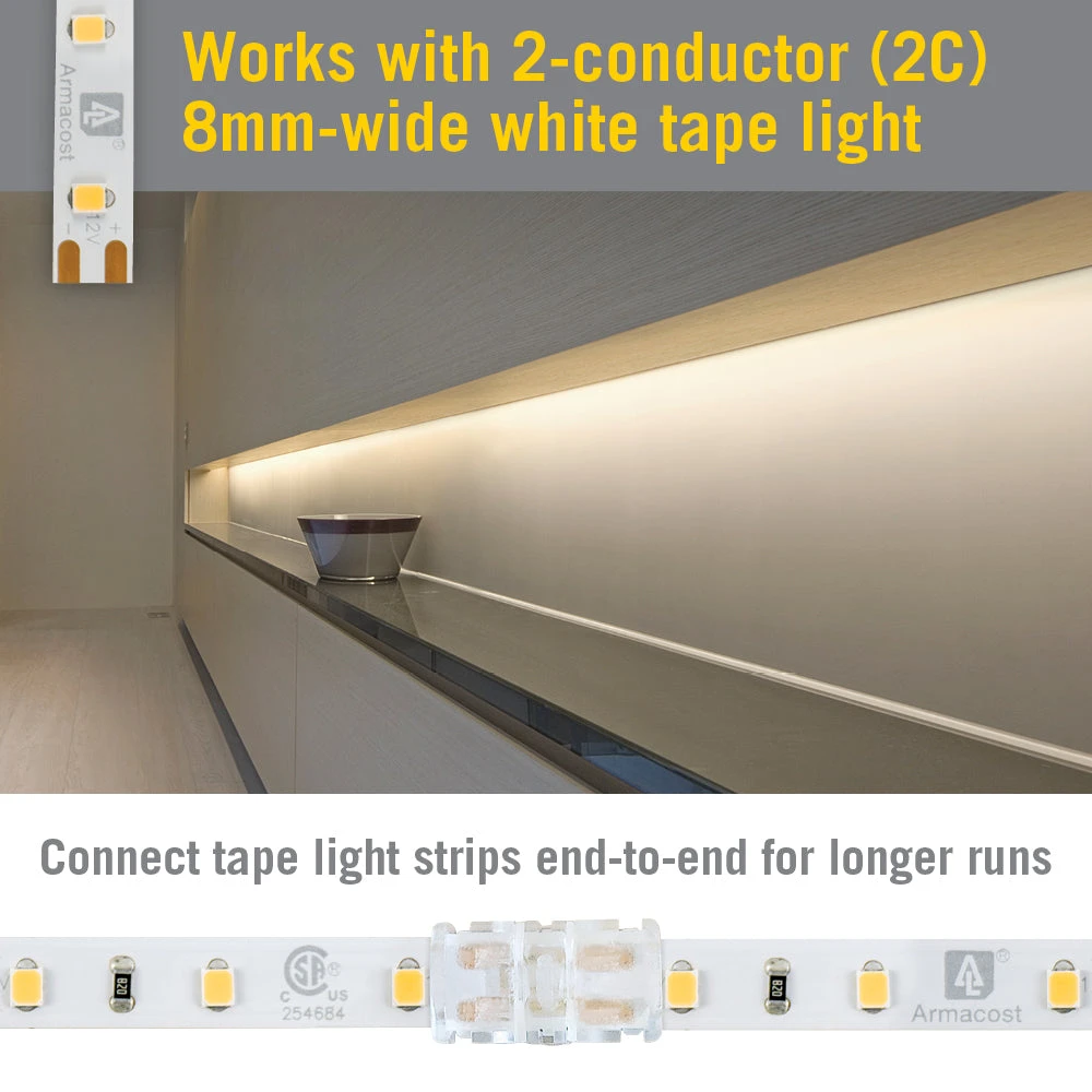 WireGrip 2 Pin LED Strip Light Tape To Tape Splice Connectors 2 WireGrip 2 Pin LED Strip Light Tape To Tape Splice Connectors - Image 2