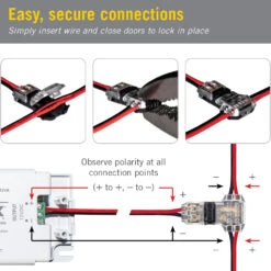 2 Pin LED Strip Light Wire To Wire T Connectors -Led accessories Shop SureLock Pro 2C Wire to Wire T Connector how to