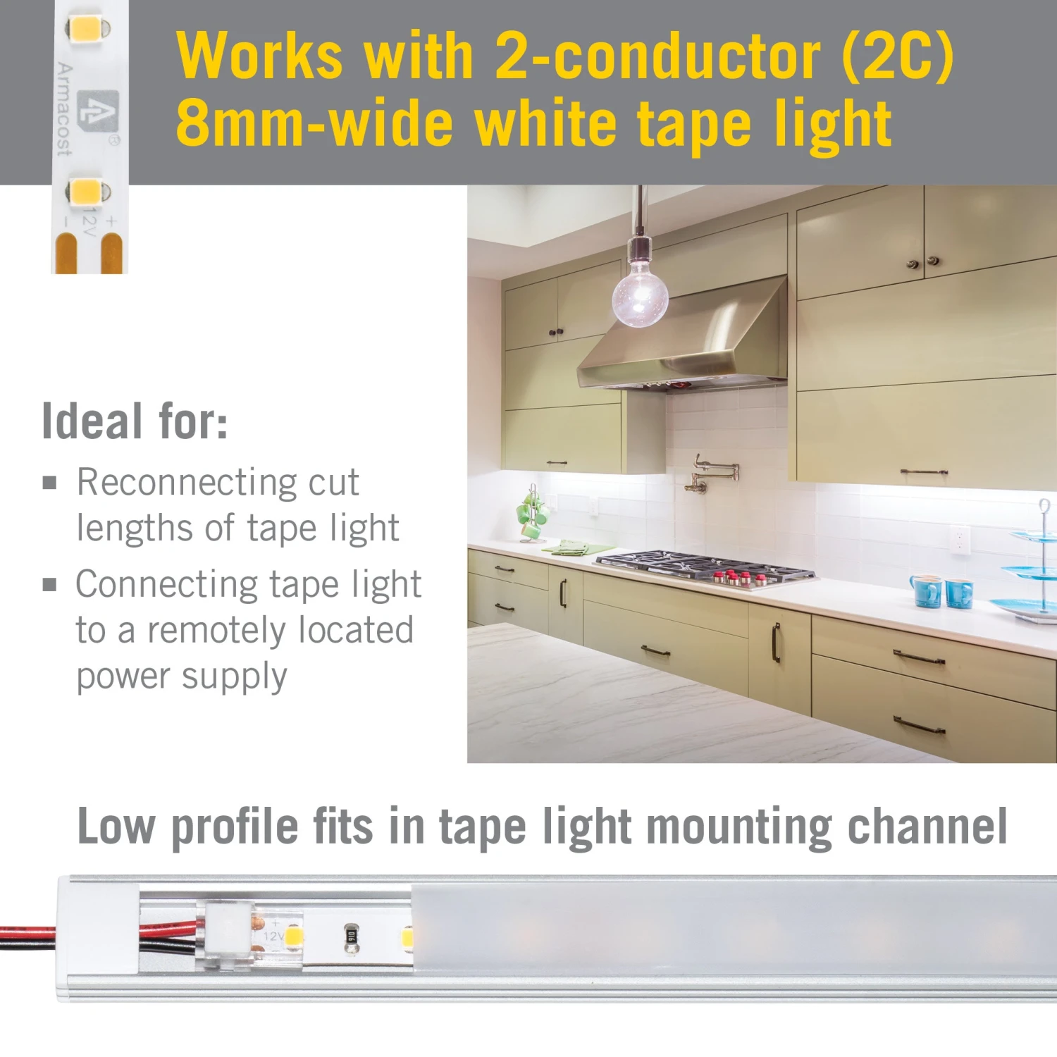SureLock Pro 2 Pin Tape To Wire LED Strip Light Channel Connectors 3 SureLock Pro 2 Pin Tape To Wire LED Strip Light Channel Connectors - Image 3