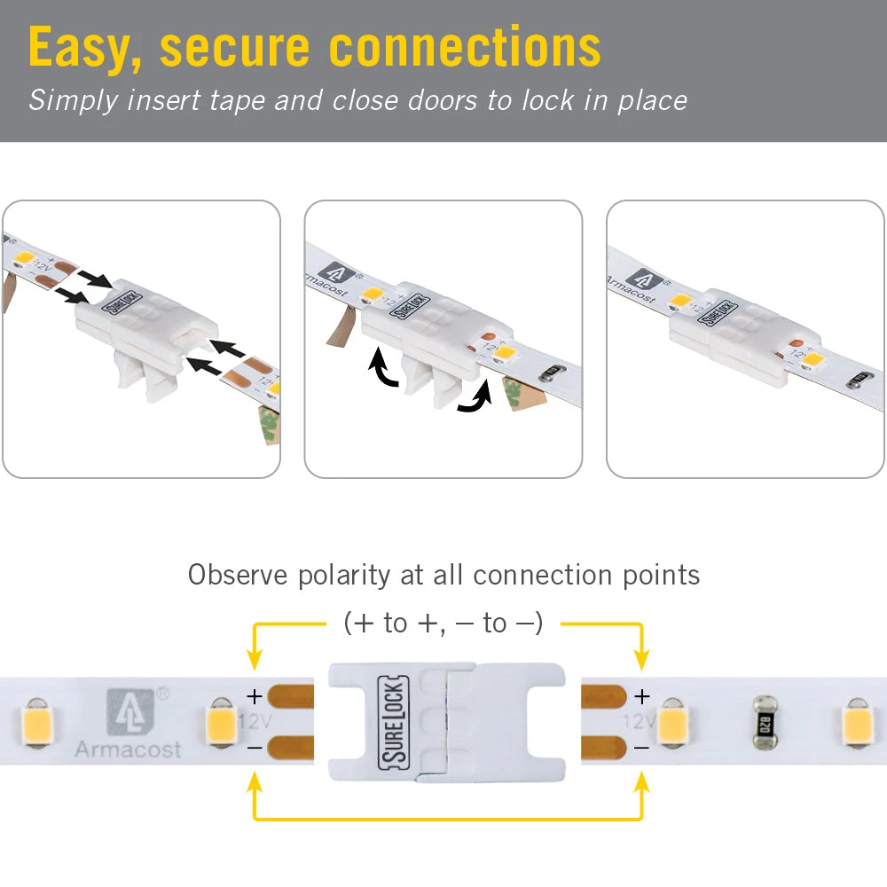 SureLock 2 Pin LED Strip Light Splice Connectors 3 SureLock 2 Pin LED Strip Light Splice Connectors - Image 3