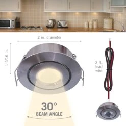 Swivel Recessed Under Cabinet LED Puck Light -Led accessories Shop Swivel Recessed LED Light dimensions
