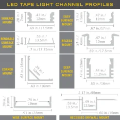LED Tape Light Mounting Channel 26 LED Tape Light Mounting Channel -Led accessories Shop Tape Light Channels profiles Copy 5