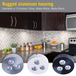 TriVue Under Cabinet LED Puck Light Recessed Downlight 11 TriVue Under Cabinet LED Puck Light Recessed Downlight -Led accessories Shop TriVue Dimmable LED Puck Light finishes