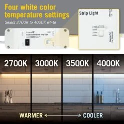 White CCT Tunable Under Cabinet Lighting LED Strip Lights -Led accessories Shop Under Cabinet LED Strip Light for 24in Cabinet 421002 color temperature