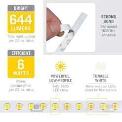 White CCT Tunable Under Cabinet Lighting LED Strip Lights -Led accessories Shop Under Cabinet LED Strip Light for 24in Cabinet 421002 specs