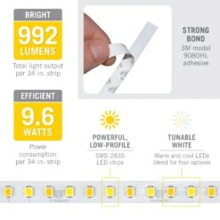 White CCT Tunable Under Cabinet Lighting LED Strip Lights -Led accessories Shop Under Cabinet LED Strip Light for 36in Cabinet 421003 specs
