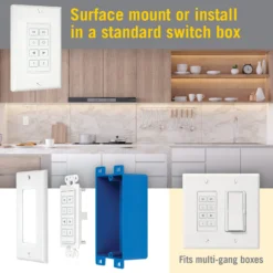 Wireless Light Switch For CCT Tunable White LED Lights -Led accessories Shop Wall Mount Wireless Touchpad for CCT Tunable White Controllers 523423 installation