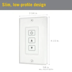 Wireless Light Switch For White LED Lights -Led accessories Shop Wall Mount Wireless Touchpad for White Dimmers 523121 dimensions