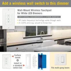 Rotary Knob LED Strip Light Dimmer -Led accessories Shop White Touchpad 523121 for dimmer 1