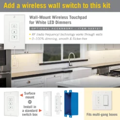 RibbonFlex LUX 24V Continuous (COB) LED Strip Light Kit -Led accessories Shop White Touchpad 523121 for kit